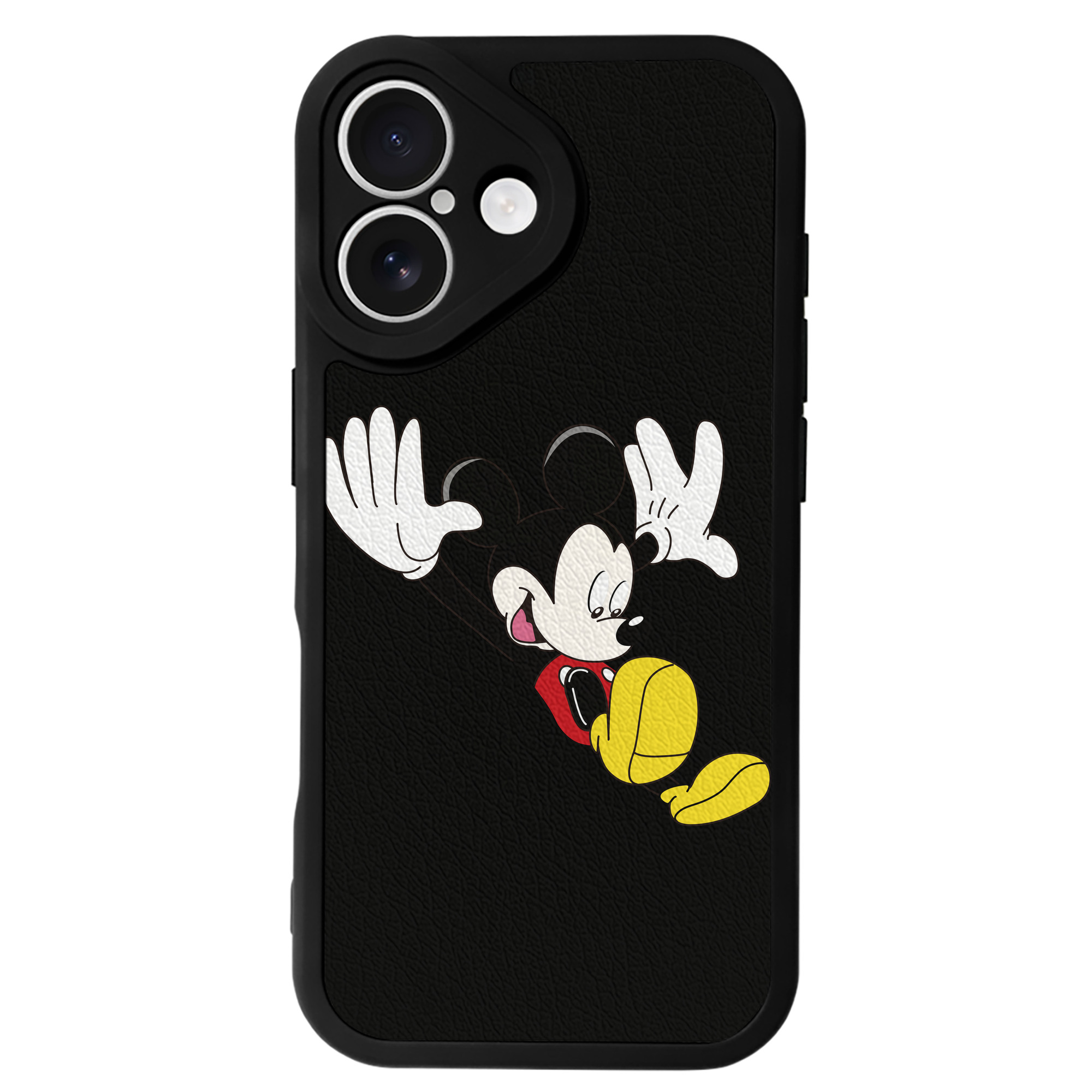 （画像用） ミッキーマウス Mickey Mouse 【iPhone 16シリーズ対応】シリコンスマホケース（レザー調） 材質：シリコン